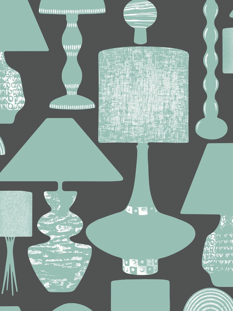 Ohpopsi Ash Duck Egg Boogie Lights Wallpaper A4 Sample - Image 1 of 2