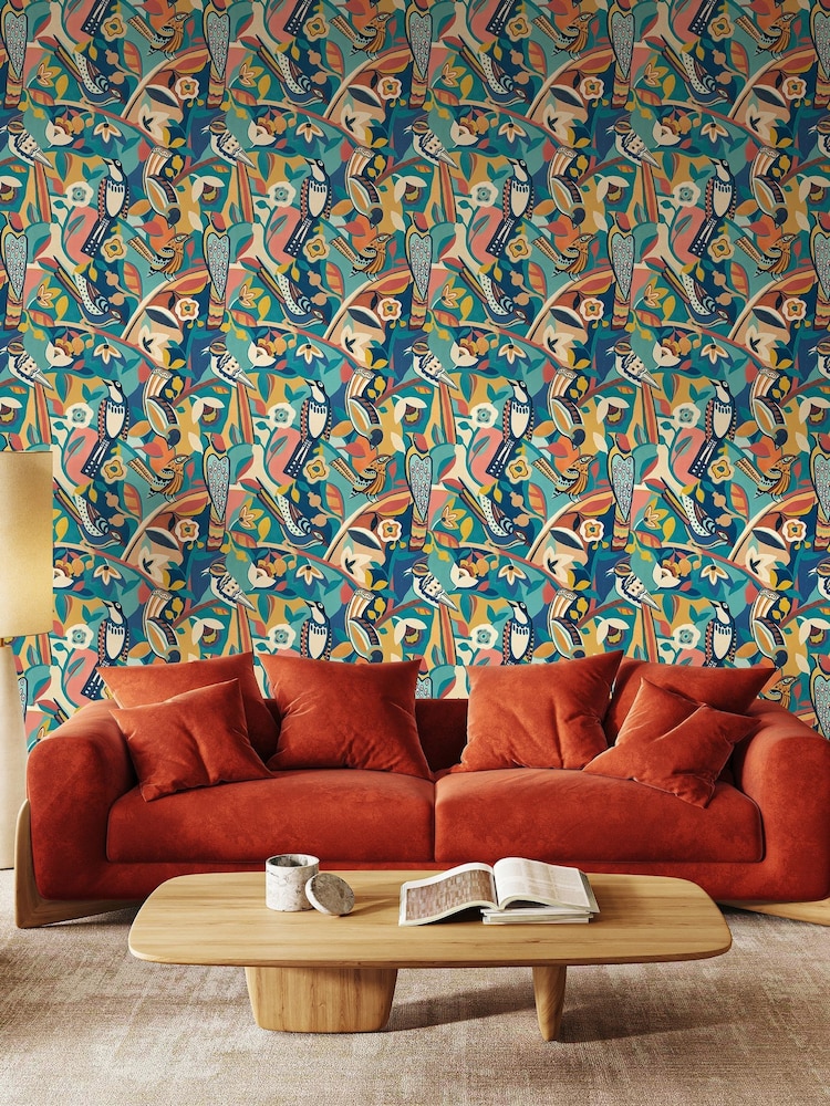 Ohpopsi Cobalt Night Forest Chorus Wallpaper A4 Sample - Image 2 of 2