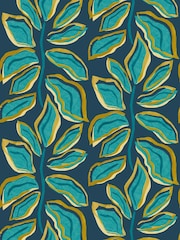 Ohpopsi Midnight Teal Foli Wallpaper A4 Sample - Image 1 of 2