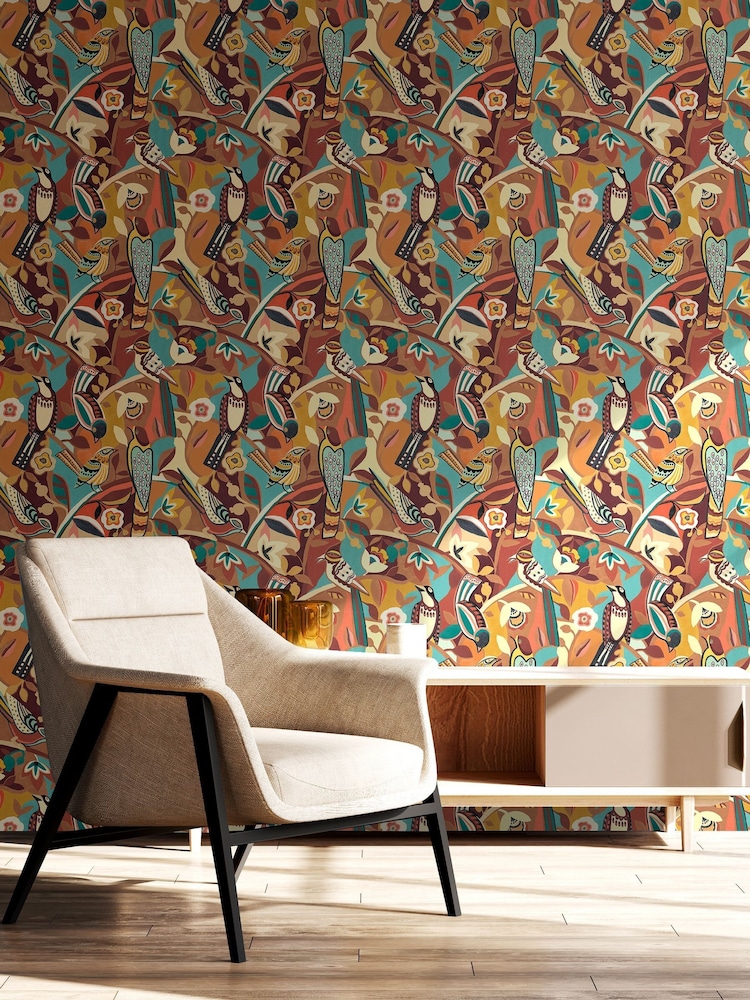 Ohpopsi Copperlight Forest Chorus Wallpaper A4 Sample - Image 2 of 2