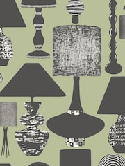 Ohpopsi Midnight Moss Boogie Lights Wallpaper A4 Sample - Image 1 of 2