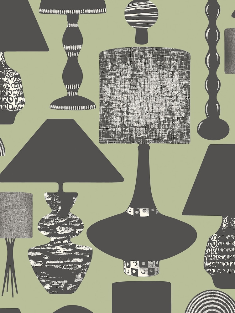 Ohpopsi Midnight Moss Boogie Lights Wallpaper A4 Sample - Image 1 of 2 Ohpopsi Midnight Moss Boogie Lights Wallpaper A4 Sample - Image 1 of 2