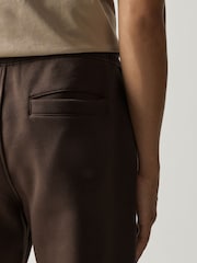 Chocolate Brown Straight Fit Brushback Joggers - Image 4 of 5