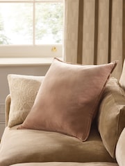 Praline Nude 50 x 50cm N. Premium Washed Cotton Velvet Cushion - Image 1 of 2