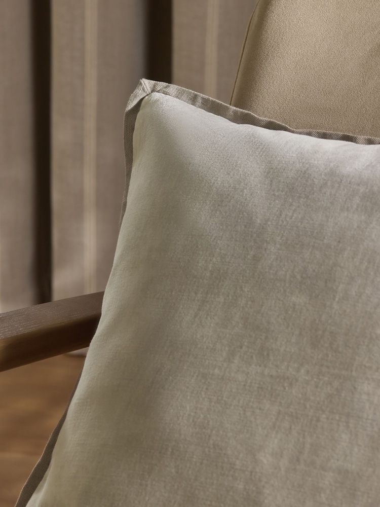 Grey 50 x 50cm N. Premium Washed Cotton Velvet Cushion - Image 2 of 2 Grey 50 x 50cm N. Premium Washed Cotton Velvet Cushion - Image 2 of 2