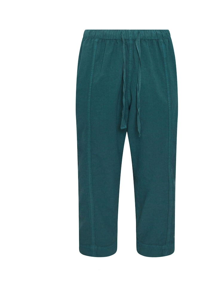 Verde - Yours Curve Cool Cotton Barrel Leg Denim Trousers - Imagen 5 de 5