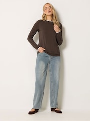 Long Tall Sally Brown 2 in 1 T-Shirt - Image 2 of 5