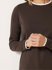 Long Tall Sally Brown 2 in 1 T-Shirt - Image 4 of 5