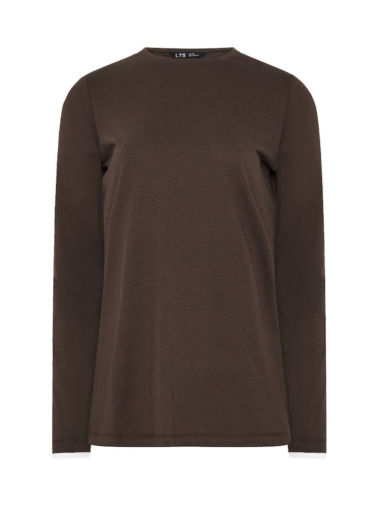 Long Tall Sally Brown 2 in 1 T-Shirt - Image 5 of 5 Long Tall Sally Brown 2 in 1 T-Shirt - Image 5 of 5