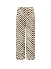 PixieGirl Petite Natural Gingham Wide Leg Trousers - Image 5 of 5