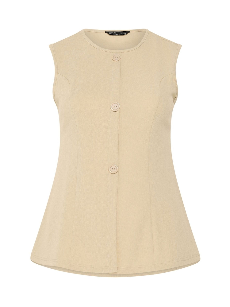 Yours Curve Natural Limited Seam Detail Waistcoat - Image 5 of 5
