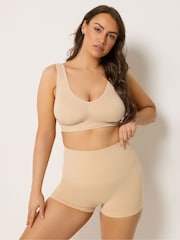 Yours Curve Black 2 Pack Seamless Control High Waisted Shorts - Image 4 of 6