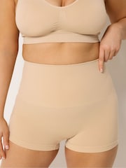 Yours Curve Black 2 Pack Seamless Control High Waisted Shorts - Image 5 of 6