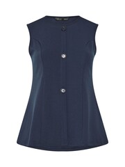 Yours Curve Blue Limited Seam Detail Waistcoat - Image 5 of 5