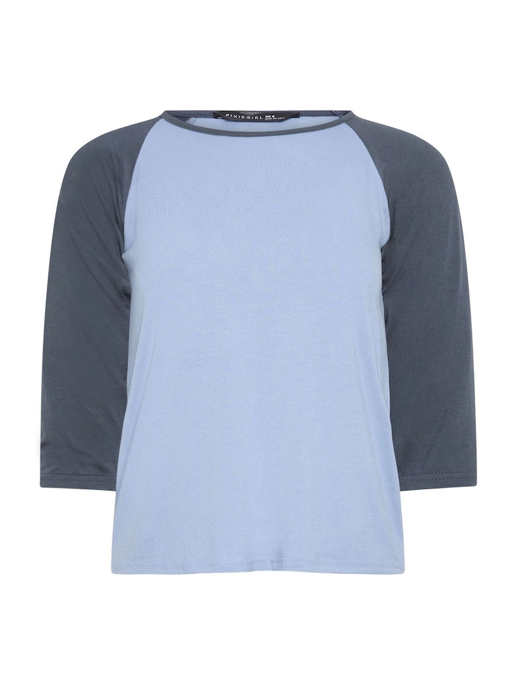 PixieGirl Blue 3/4 Sleeve Raglan T-Shirt - Image 5 of 5 PixieGirl Blue 3/4 Sleeve Raglan T-Shirt - Image 5 of 5