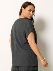 Yours Curve Grey Andorra Knot T-Shirt - Image 2 of 5