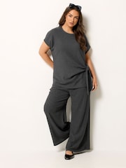 Yours Curve Grey Andorra Knot T-Shirt - Image 4 of 5