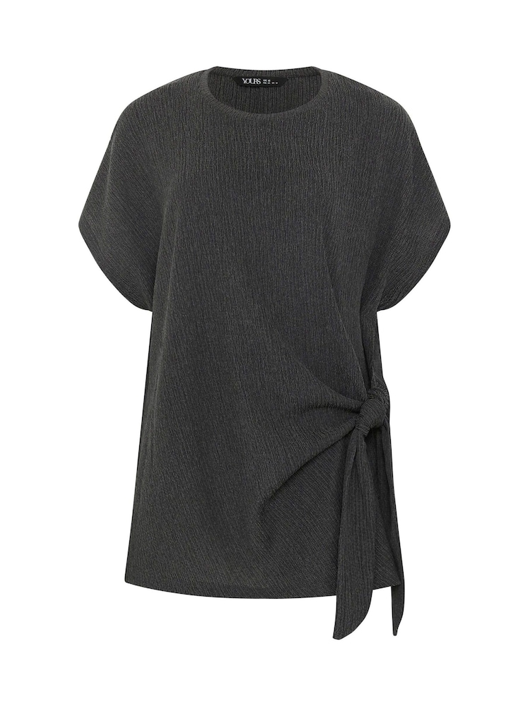 Yours Curve Grey Andorra Knot T-Shirt - Image 5 of 5