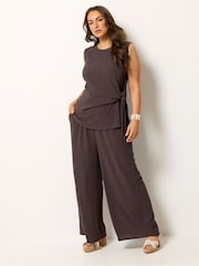 Yours Curve Brown Andora Knot Vest - Image 3 of 5