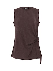 Yours Curve Brown Andora Knot Vest - Image 5 of 5