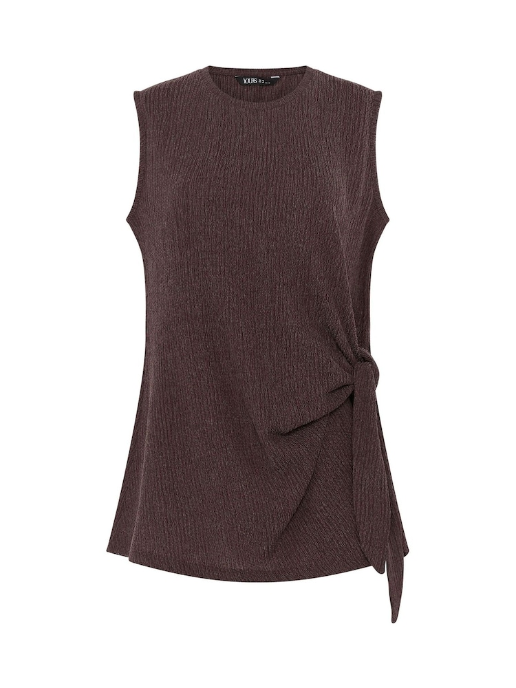 Yours Curve Brown Andora Knot Vest - Image 5 of 5 Yours Curve Brown Andora Knot Vest - Image 5 of 5