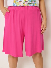 Yours Curve Pink Jersey Shorts - Image 4 of 5