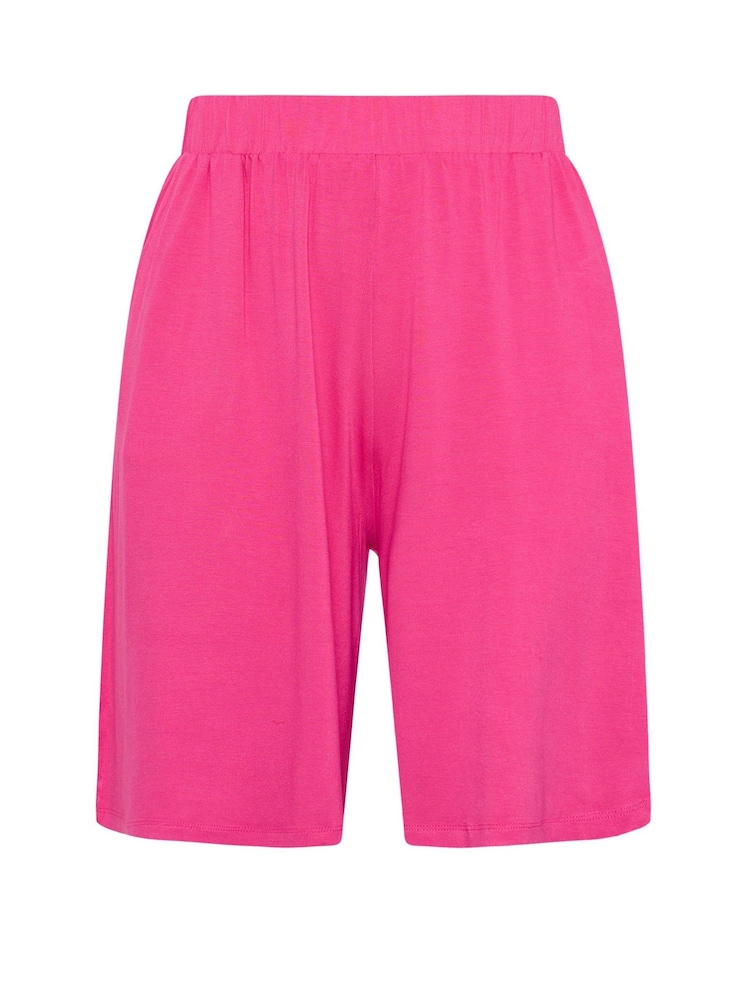 Yours Curve Pink Jersey Shorts - Image 5 of 5
