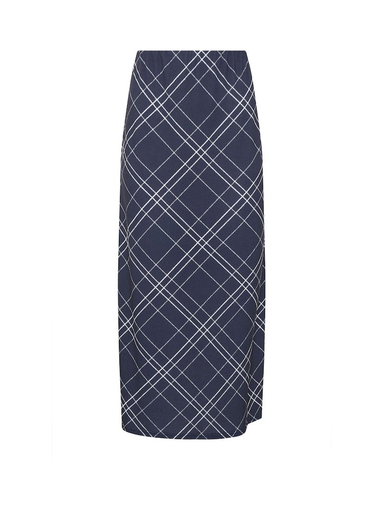 PixieGirl Petite Blue Checked Maxi Skirt - Image 2 of 2