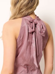Long Tall Sally Pink Jacquard Halterneck Maxi Dress - Image 4 of 5