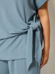 Yours Curve Blue Andorra Knot T-Shirt - Image 4 of 5