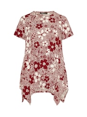 Yours Curve Red Hanky Hem Blouse - Image 5 of 5