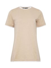 Long Tall Sally Natural Faux Layer T-Shirt - Image 5 of 5