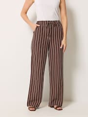 Long Tall Sally Brown Linen Blend Wide Leg Trousers - Image 2 of 5