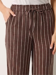Long Tall Sally Brown Linen Blend Wide Leg Trousers - Image 4 of 5