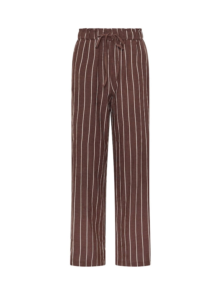 Long Tall Sally Brown Linen Blend Wide Leg Trousers - Image 5 of 5 Long Tall Sally Brown Linen Blend Wide Leg Trousers - Image 5 of 5
