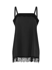 Yours Curve Black Lace Trim Texture Vest - Image 5 of 5
