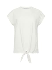 M&Co Cream Embroidered Insert Tie Hem T-Shirt - Image 5 of 5
