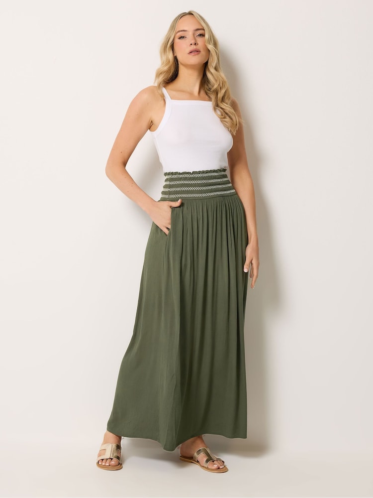 Long Tall Sally Green Embroidered Waist Maxi Skirt - Image 1 of 5