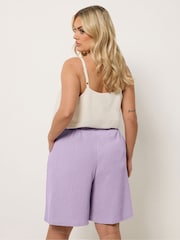Yours Curve Purple Jersey Shorts - Image 3 of 5