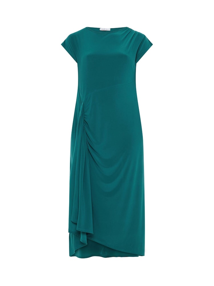Yours Curve Green London Gathered Detail Dress - Image 5 of 5