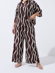 Yours Curve Brown Limited Cotton Trousers - Image 2 of 5