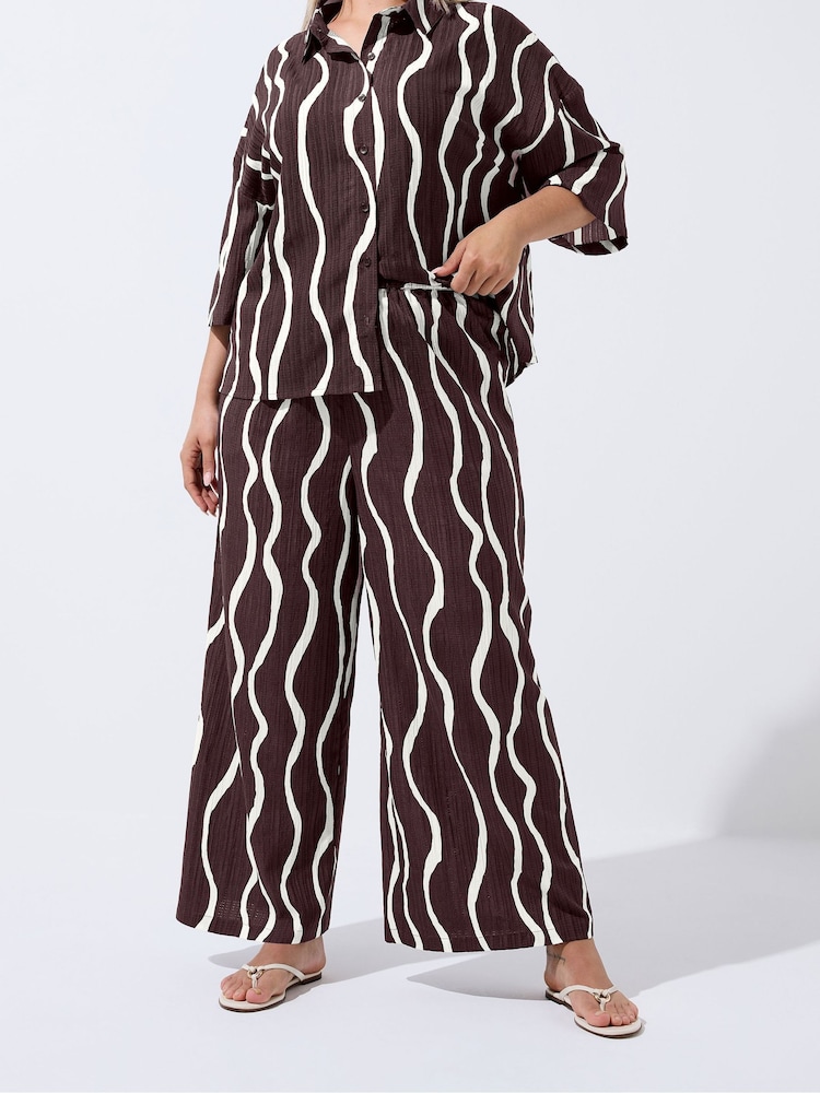 Yours Curve Brown Limited Cotton Trousers - Image 2 of 5 Yours Curve Brown Limited Cotton Trousers - Image 2 of 5