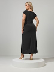Yours Curve Black London Gathered Detail Dress - Image 3 of 4