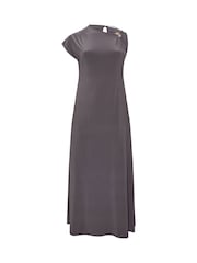 Yours Curve Grey London Buckle Shoulder Dress - Image 5 of 5