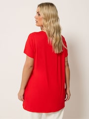 Yours Curve Red L'Amour Placement T-Shirt - Image 3 of 5