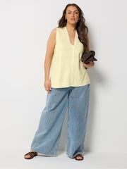 Yours Curve Yellow Knitted Waistcoat - Image 2 of 5