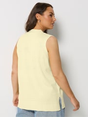 Yours Curve Yellow Knitted Waistcoat - Image 3 of 5