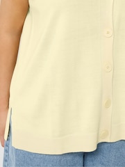 Yours Curve Yellow Knitted Waistcoat - Image 4 of 5