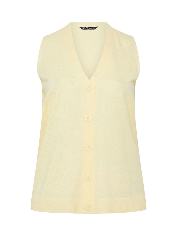 Yours Curve Yellow Knitted Waistcoat - Image 5 of 5 Yours Curve Yellow Knitted Waistcoat - Image 5 of 5