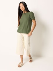 M&Co Green Petite Embroidered Sleeve T-Shirt - Image 2 of 5